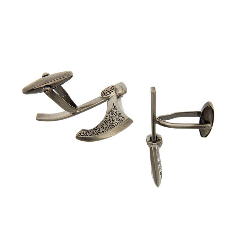 Bronze Tone Pirate Persian Ax Cufflinks The Bigger the Sword the Better Fun Cool Novelty  Cuff Links Comes with Gift Box Image 2