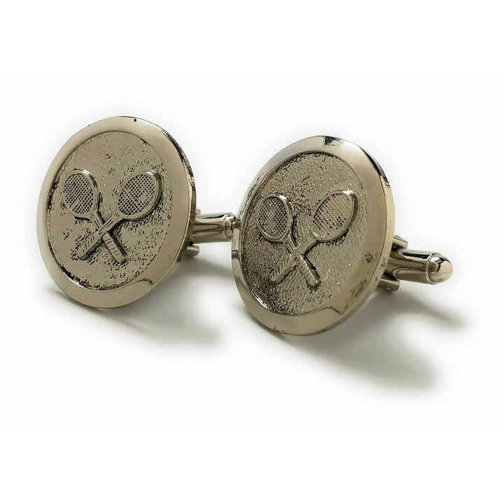 Professional Tennis Racket Cufflinks 3D Design Very Cool Unique Round Cuff Links Comes with Gift Box Image 4