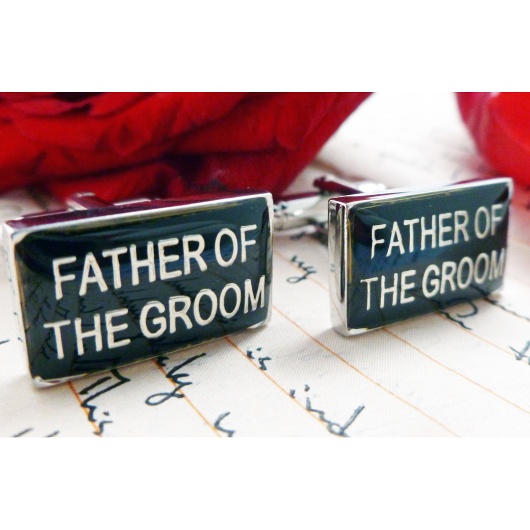 Father of the Groom Cufflinks Wedding Jewelry for Men Gift for Groom Cuff Links Great Marriage Love Initials for Groom Image 2