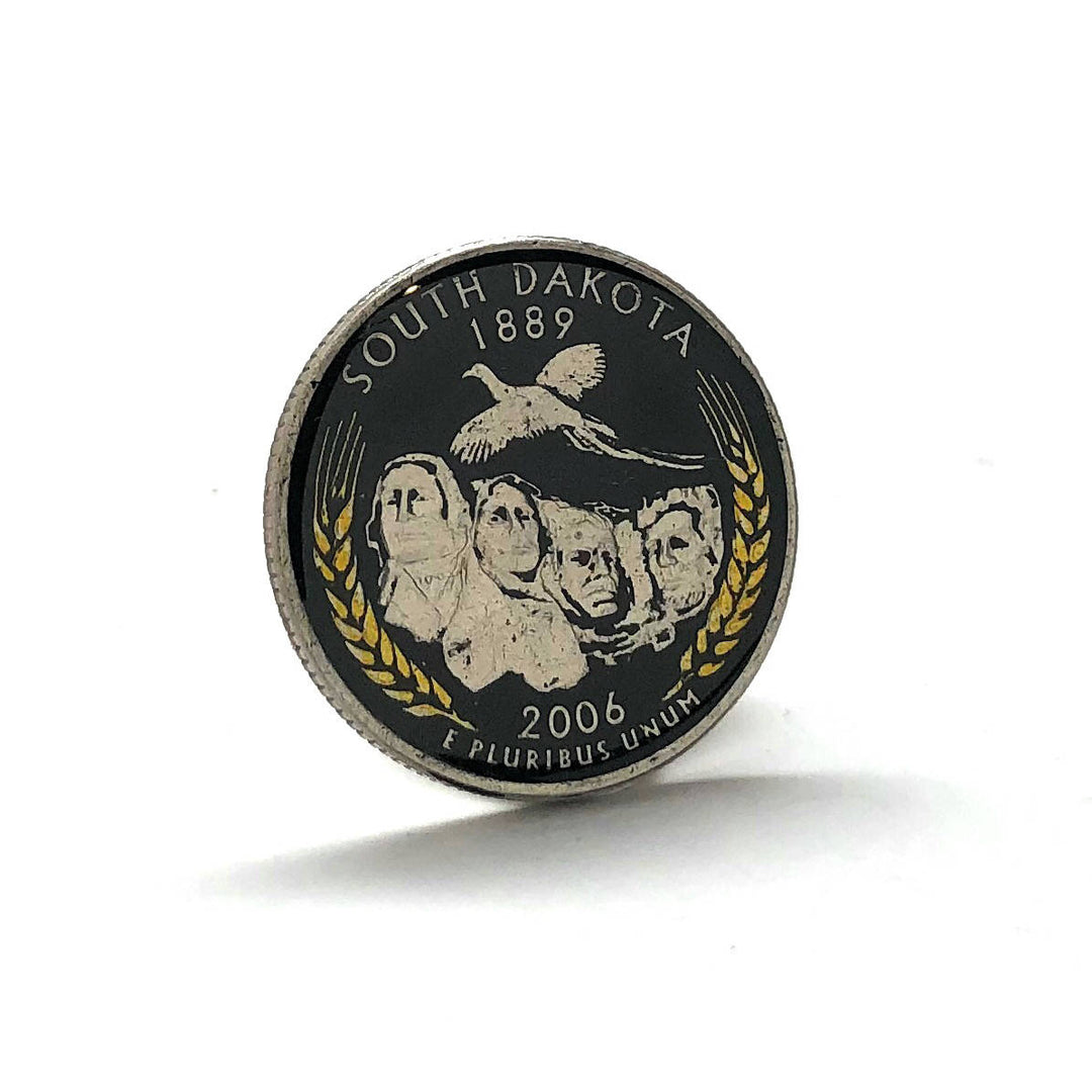Enamel Pin Hand Painted South Dakota State Quarter Enamel Coin Lapel Pin Tie Tack Travel Souvenir Coins Keepsakes Cool Image 2