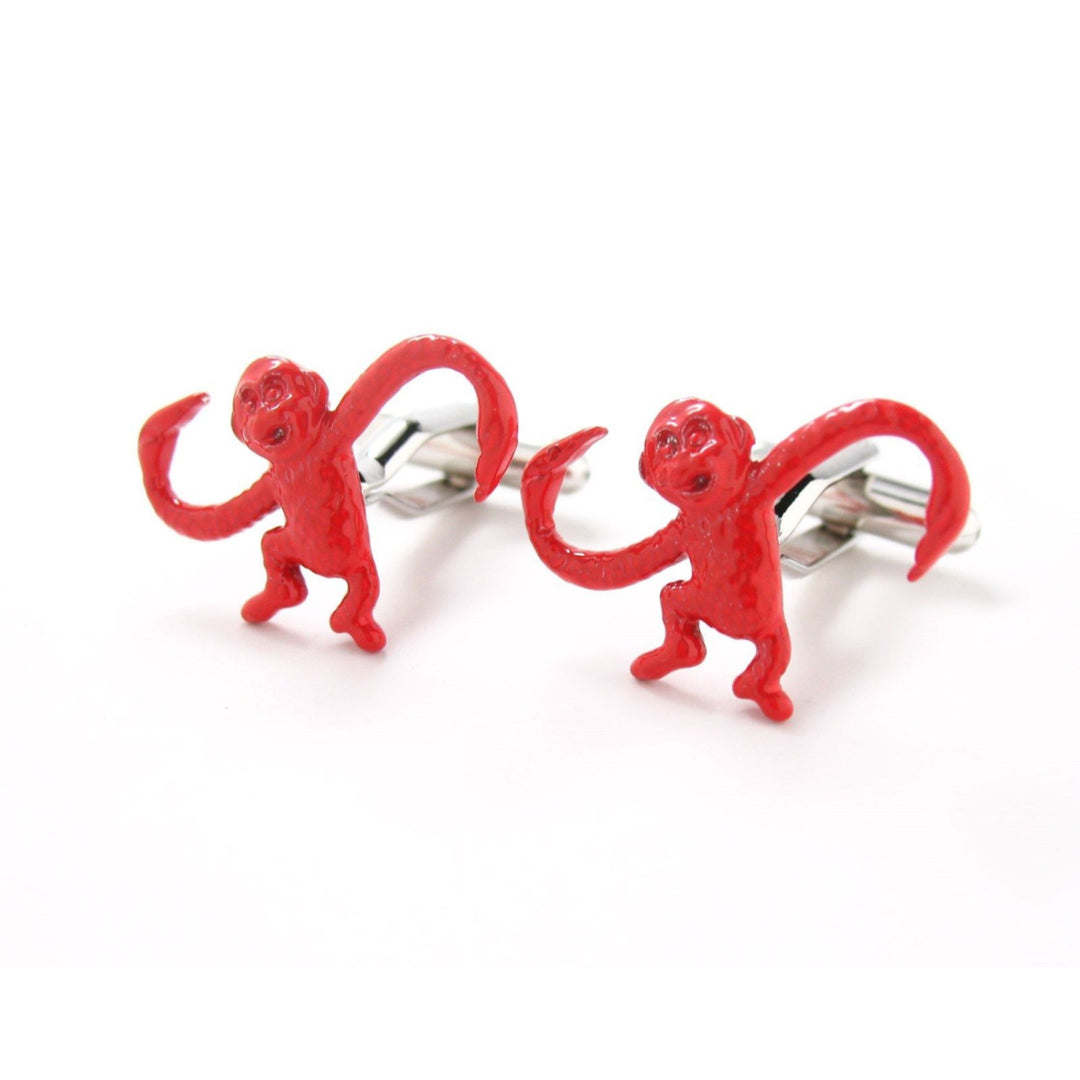 Red Monkey Cufflinks Animals Classic Game Fun Cuff Links Very Unique The Coolest Gift Out there Cuff Links Image 1