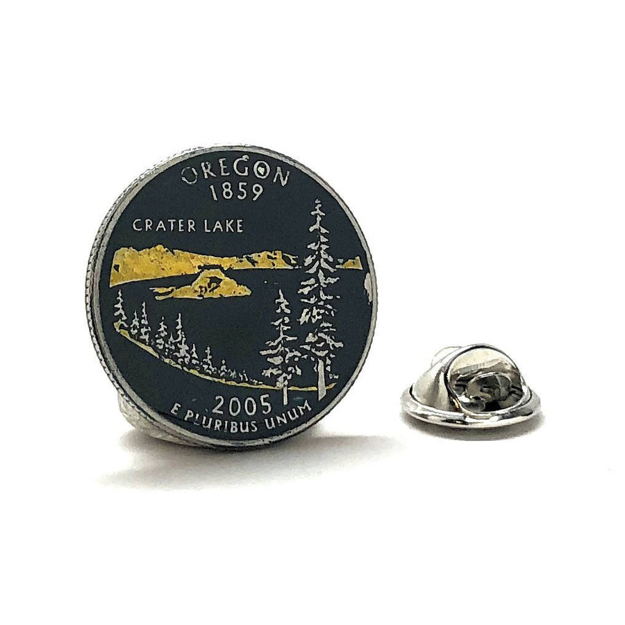 Enamel Pin Hand Painted Oregon State Quarter Enamel Coin Lapel Pin Tie Tack Travel Souvenir Coins Keepsakes Cool Fun Image 1