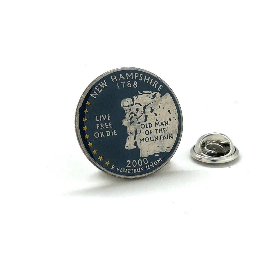 Enamel Pin Authentic  Hampshire State Quarter Enamel Coin Lapel Pin Tie Tack Hand Painted Collector Missionary Hard Image 1