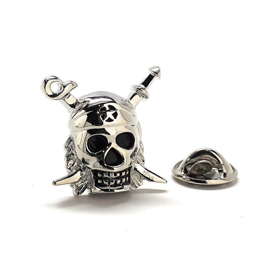 Pirate Enamel Pin Skull and Cross Bones lapel Pin Calico Jack Sea Sailor Navy Tie Tack 4 Different Styles to Choose From Image 1