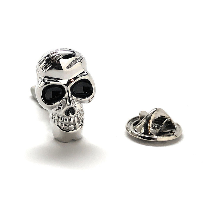 Enamel Pin Skull and Cross Bones Lapel Pin Silver Treasure Island Tie Tack Halloween Skull Nightmares Silver Tie Pins 10 Image 2