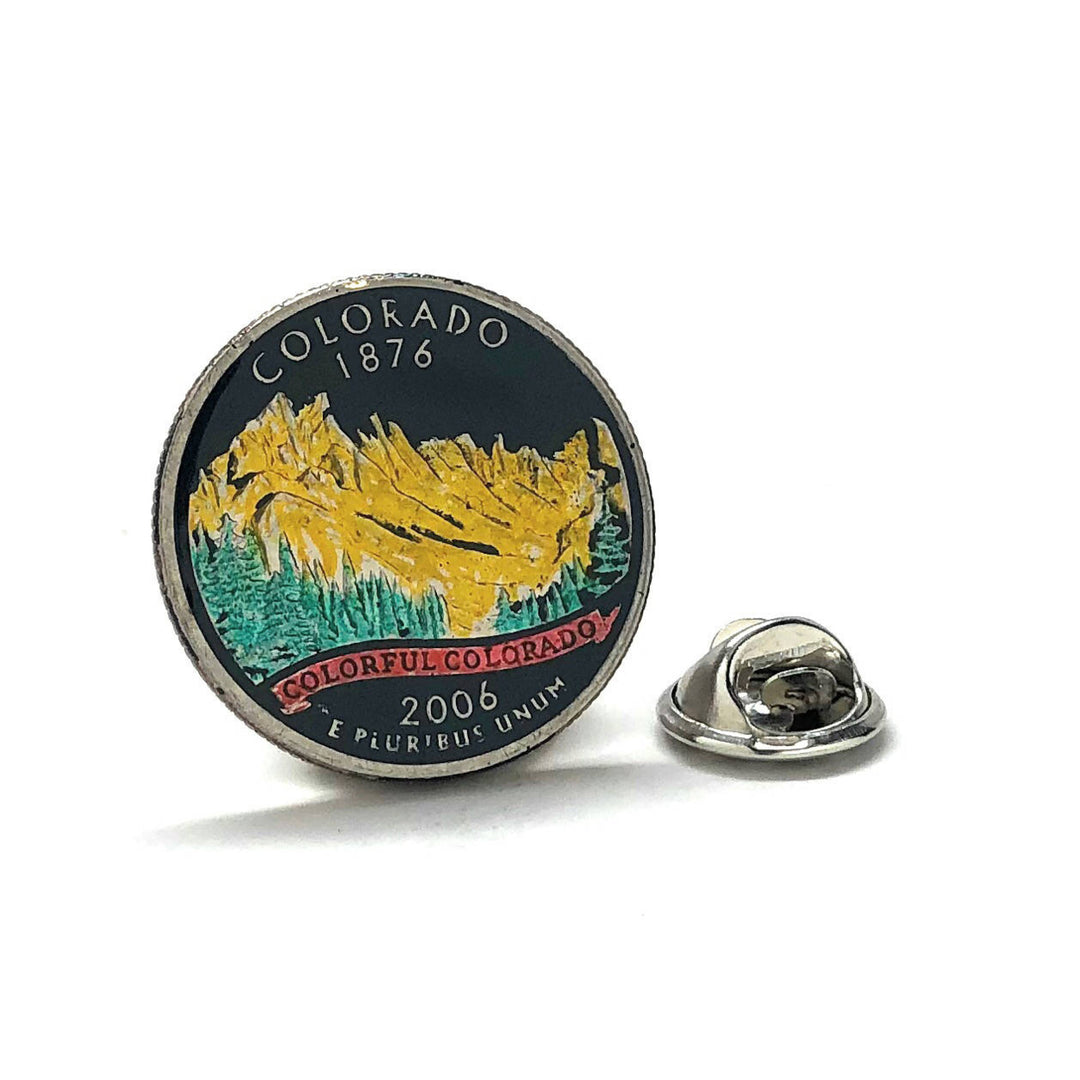 Enamel Pin Hand Painted Colorado State Quarter Coin Lapel Pin Tie Tack Travel Souvenir Coins Keepsakes Cool Fun Comes Image 1