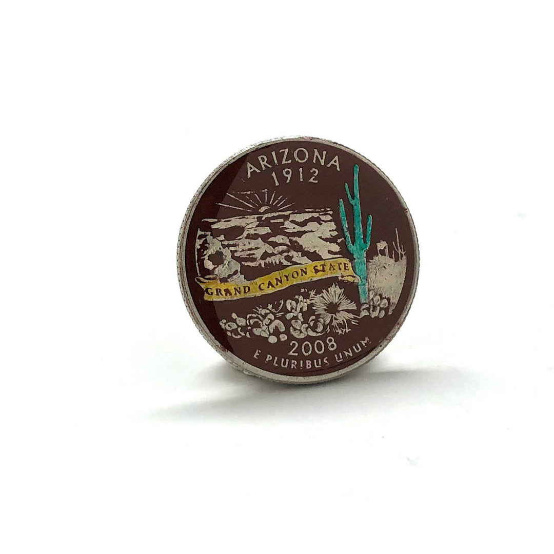 Enamel Pin Hand Painted Arizona State Quarter Enamel Coin Lapel Pin Tie Tack Travel Souvenir Coins Keepsakes Cool Fun Image 2