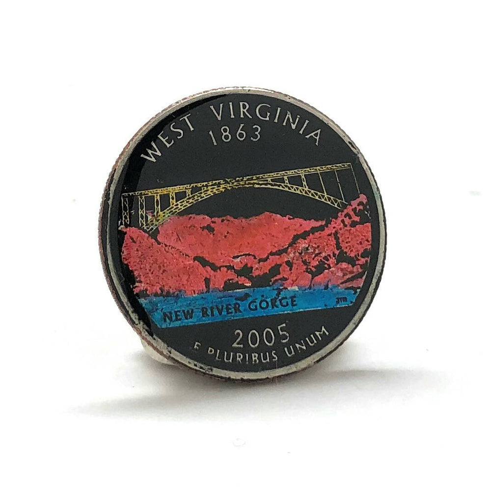 Enamel Pin Hand Painted West Virginia State Quarter Enamel Coin Lapel Pin Tie Tack Travel Souvenir Coins Collector Cool Image 2