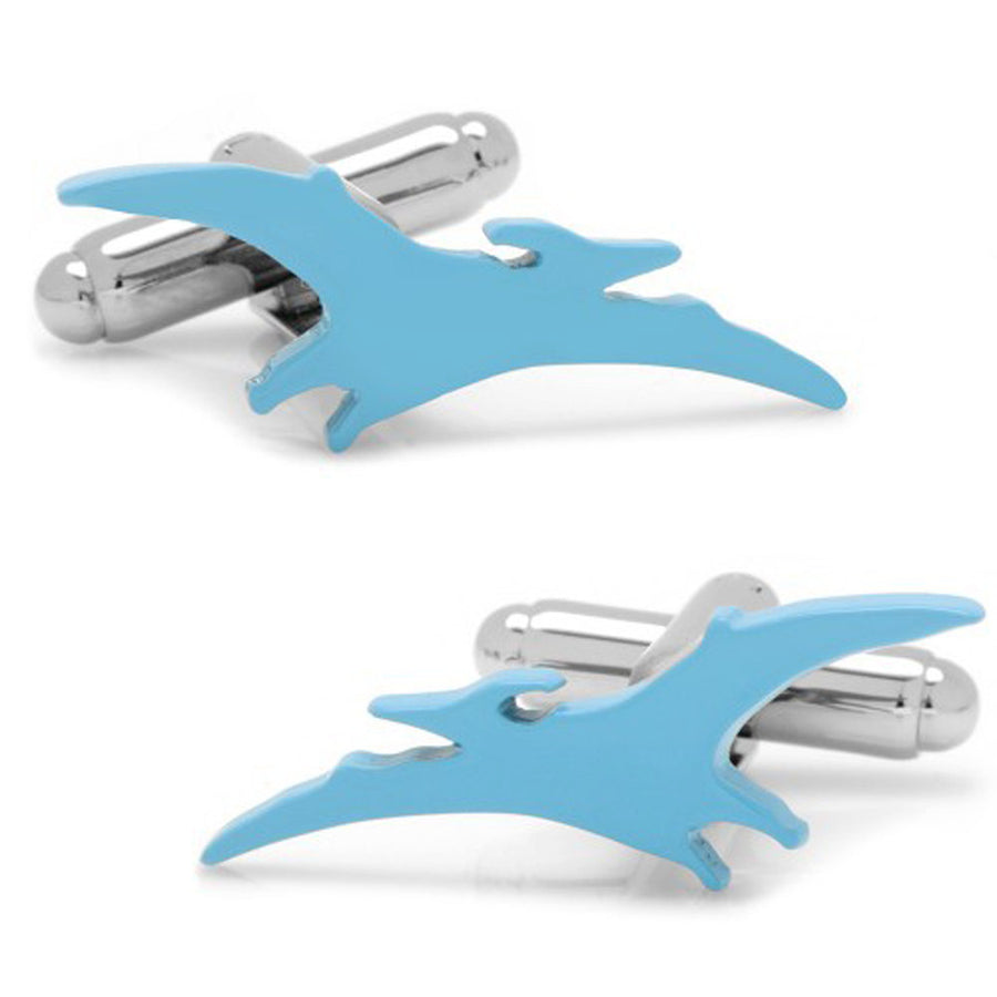 Dinosaur Cufflinks Light Blue Pterodactylus Dinosaur Fun Cuff Links Very Unique The Coolest Gift Out there Cuff Links Image 1