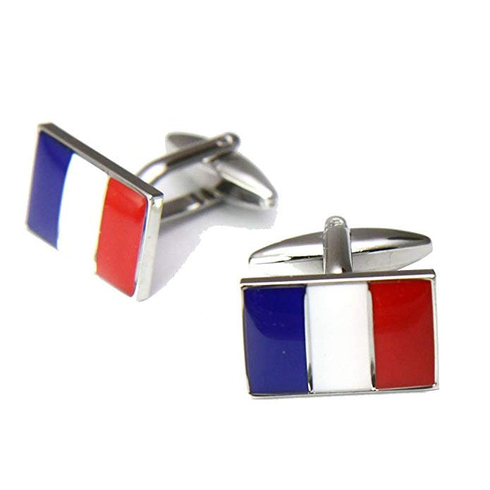 Mens Executive Cufflinks Flags Around the World France French Flag European Travels Cuff Links Image 1