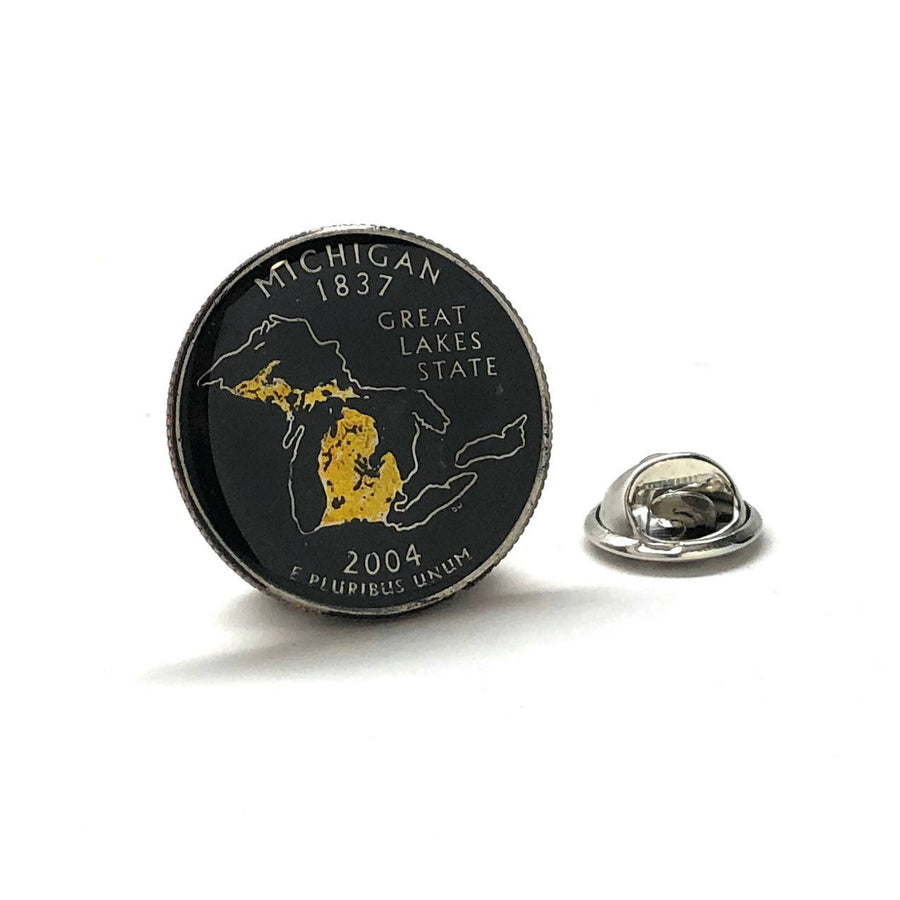 Enamel Pin Hand Painted Michigan State Quarter Enamel Coin Lapel Pin Tie Tack Travel Souvenir Coins Keepsakes Cool Fun Image 1