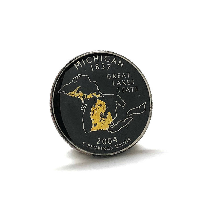 Enamel Pin Hand Painted Michigan State Quarter Enamel Coin Lapel Pin Tie Tack Travel Souvenir Coins Keepsakes Cool Fun Image 2