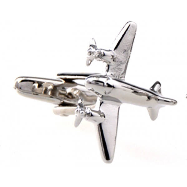 Silver Tone War Plane Cufflinks Prop Fighter Airplane Cuff Links Propeller Aircraft Fly Fast Fun Cool Unique Pilot Comes Image 2