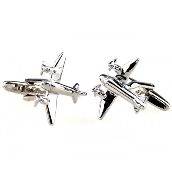 Silver Tone War Plane Cufflinks Prop Fighter Airplane Cuff Links Propeller Aircraft Fly Fast Fun Cool Unique Pilot Comes Image 3