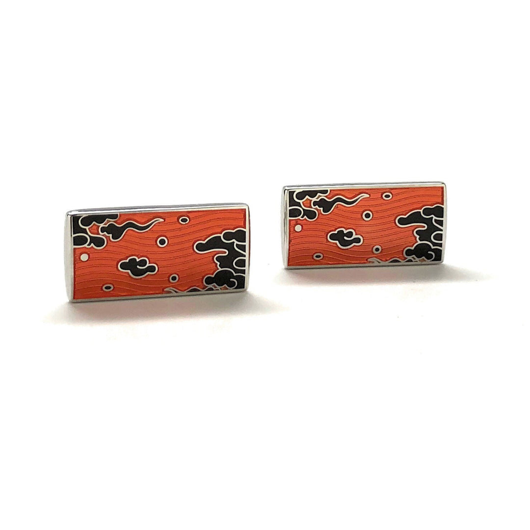 Autumn Dream Cufflinks Silvertone Whale Tail Backing with Swivel Post Cool Design Cuff Links Comes with a Gift Box Image 1