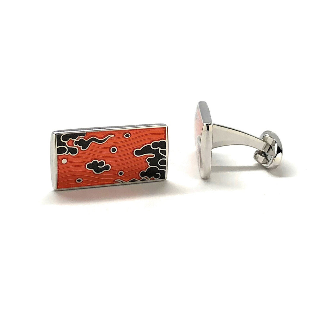 Autumn Dream Cufflinks Silvertone Whale Tail Backing with Swivel Post Cool Design Cuff Links Comes with a Gift Box Image 2