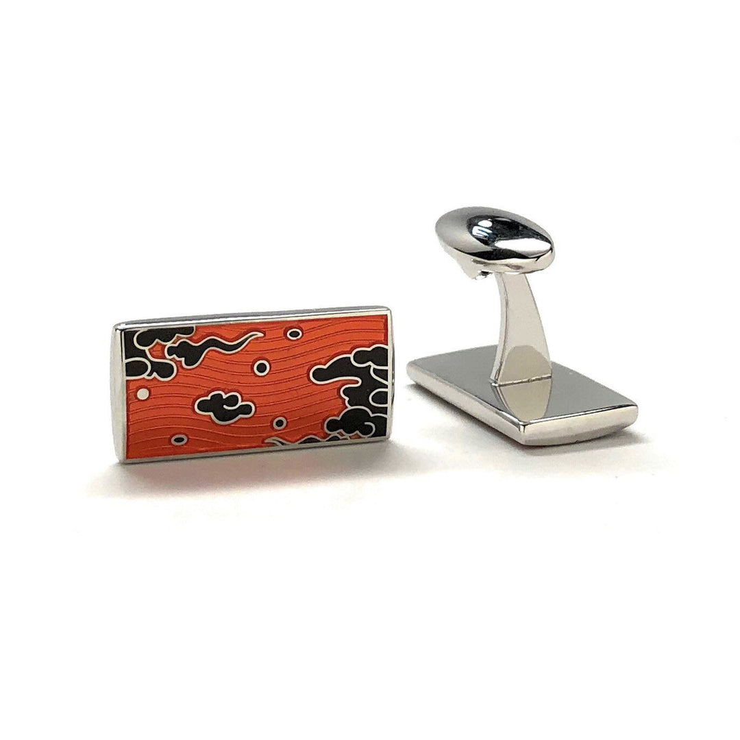 Autumn Dream Cufflinks Silvertone Whale Tail Backing with Swivel Post Cool Design Cuff Links Comes with a Gift Box Image 3