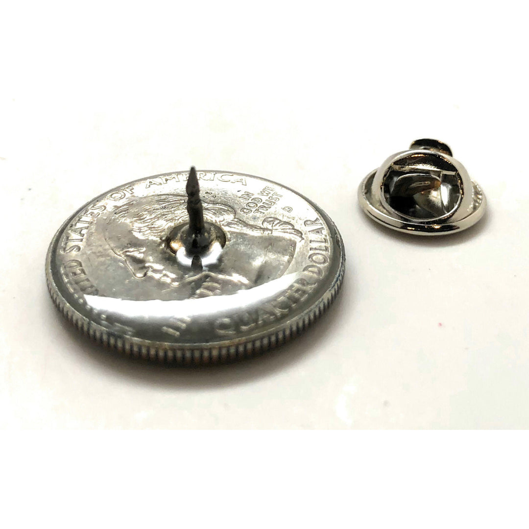 Enamel Pin Hand Painted Wyoming State Quarter Enamel Coin Lapel Pin Tie Tack Travel Souvenir Coins Keepsakes Cool Fun Image 2
