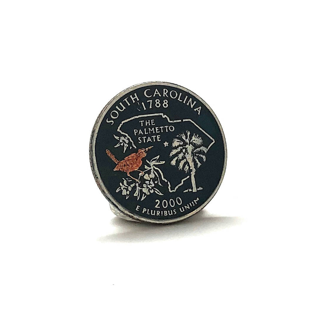 Enamel Pin Hand Painted South Carolina State Quarter Enamel Coin Lapel Pin Tie Tack Travel Souvenir Coins Keepsakes Cool Image 2