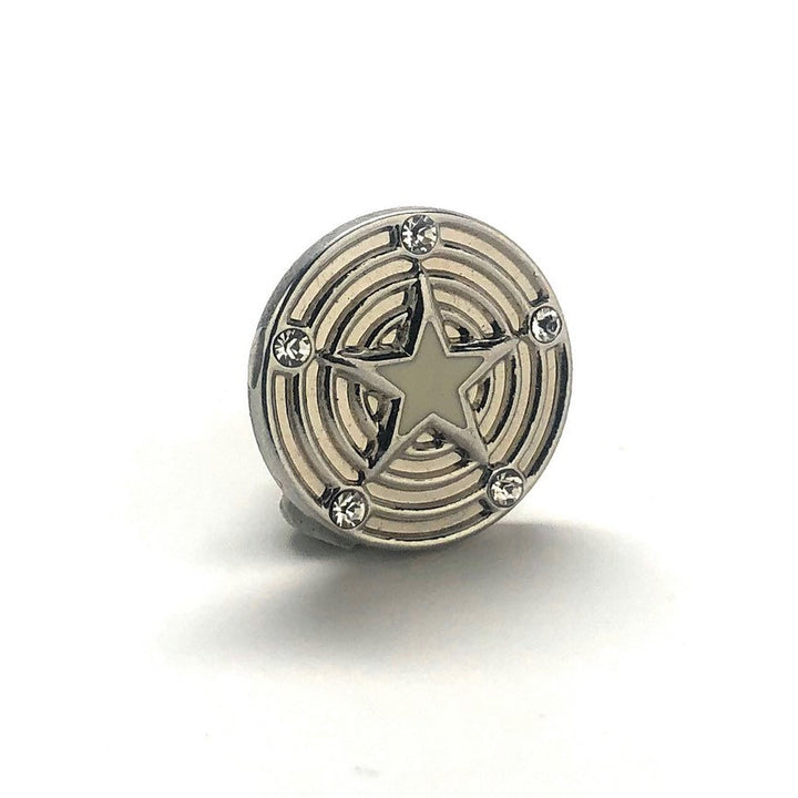 Enamel Pin Captain America Star Lapel Pin Super Hero Tie Tack Husband Gifts for Dad Gifts for Him Marvel Comics Image 2