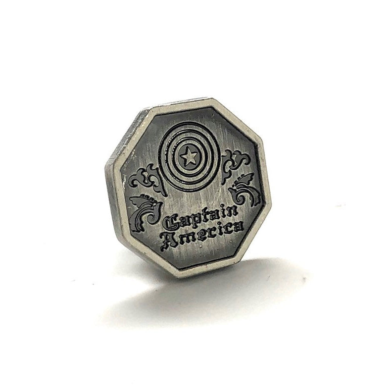Enamel Pin Captain America Pewter Lapel Pin Super Hero Tie Tack Husband Gifts for Dad Gifts for Him Marvel Comics Image 2