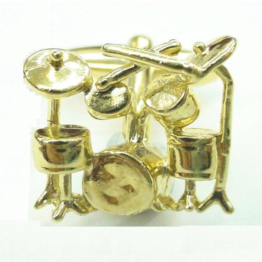 Drum Kit Cufflinks Gold Rock and Roll Drummer Musician Rock Band Cuff Links Image 1