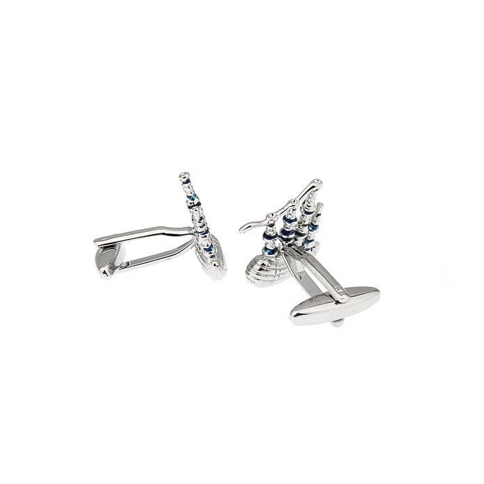 Scottish Bag Pipes Cufflinks Music Bullet Post Cuff Links Comes with Gift Box White Elephant Gifts Image 2