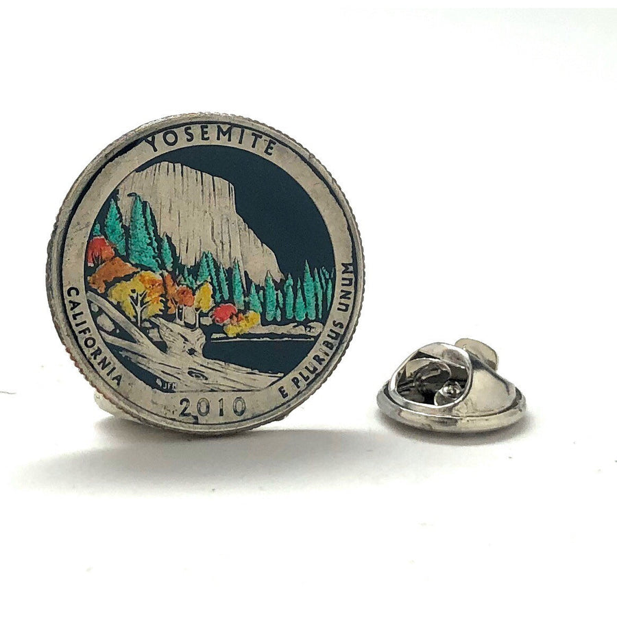 Enamel Pin Yosemite National Park US Quarter Enamel Coin Lapel Pin Tie Tack Travel Souvenir Coins Keepsakes Cool Fun Image 1