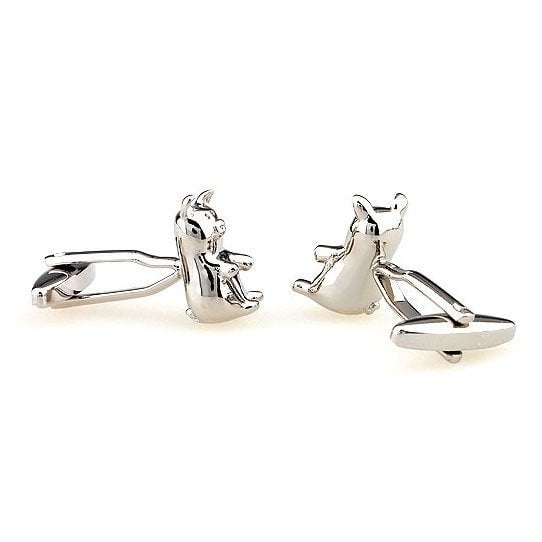 Silver Adorable Baby Pig Cufflinks Cuff Links Farm Animals Comes with Gift Box White Elephant Gifts Image 3