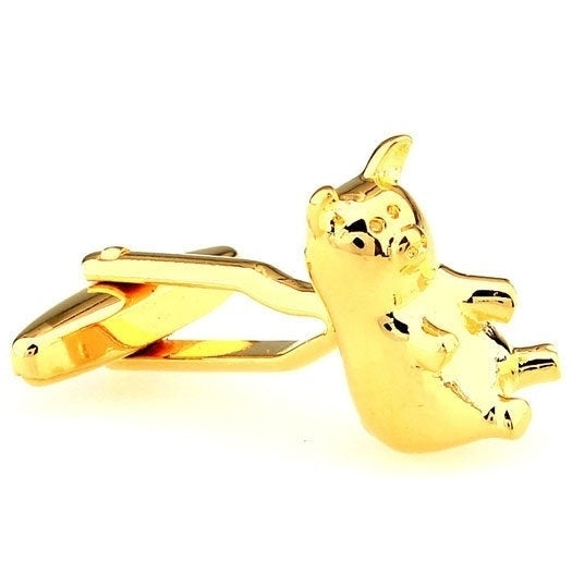 Gold Pig Adorable Baby Pig Cufflinks Cuff Links Farm Animals Comes with Gift Box White Elephant Gifts Image 1
