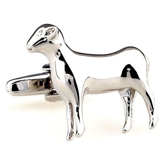 Silver Shiny Sheep Animal Cufflinks Baa Baa Babe Sheep Herding Cuff Links Image 1