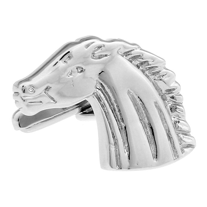 Wild Silver Horse Head Cufflinks Run for Broke Bronco Stallion Cuff Links Animal Comes with Gift Box Custom Cufflinks Image 1