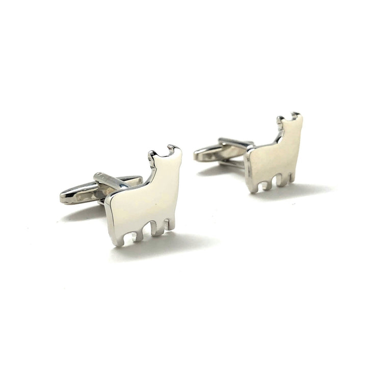 Silver Bull Cufflinks Lama Andes Alpaca Gunmetal Finish Cuff Links Very Unique Coolest Gift Gifts for Dad Husband Gifts Image 1