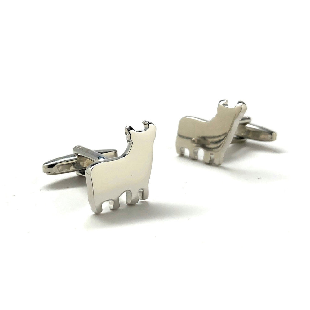 Silver Bull Cufflinks Lama Andes Alpaca Gunmetal Finish Cuff Links Very Unique Coolest Gift Gifts for Dad Husband Gifts Image 2