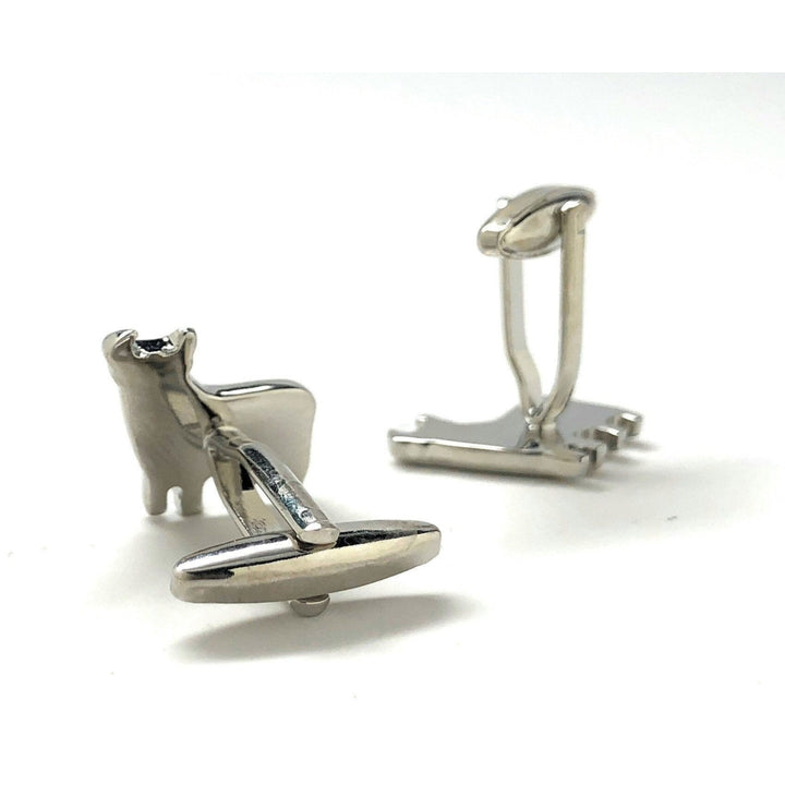 Silver Bull Cufflinks Lama Andes Alpaca Gunmetal Finish Cuff Links Very Unique Coolest Gift Gifts for Dad Husband Gifts Image 3