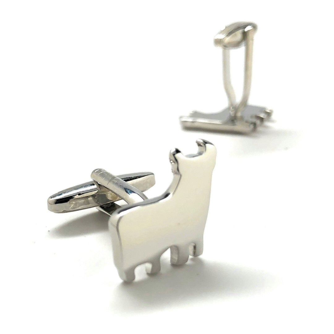 Silver Bull Cufflinks Lama Andes Alpaca Gunmetal Finish Cuff Links Very Unique Coolest Gift Gifts for Dad Husband Gifts Image 4