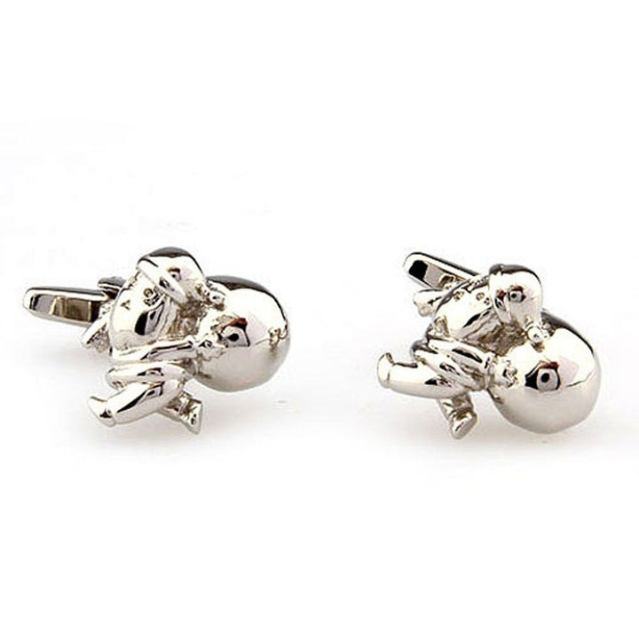 Santa Cufflinks Silver Santa His Bag Full of Toys Unique Classy Christmas Cufflinks Holidays Party Cufflinks Cuff Links Image 3