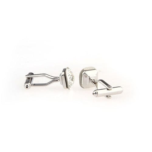 Small Classic Cufflinks Clear Faceted Cut Clear Crystal Cufflinks Cuff Links Image 3