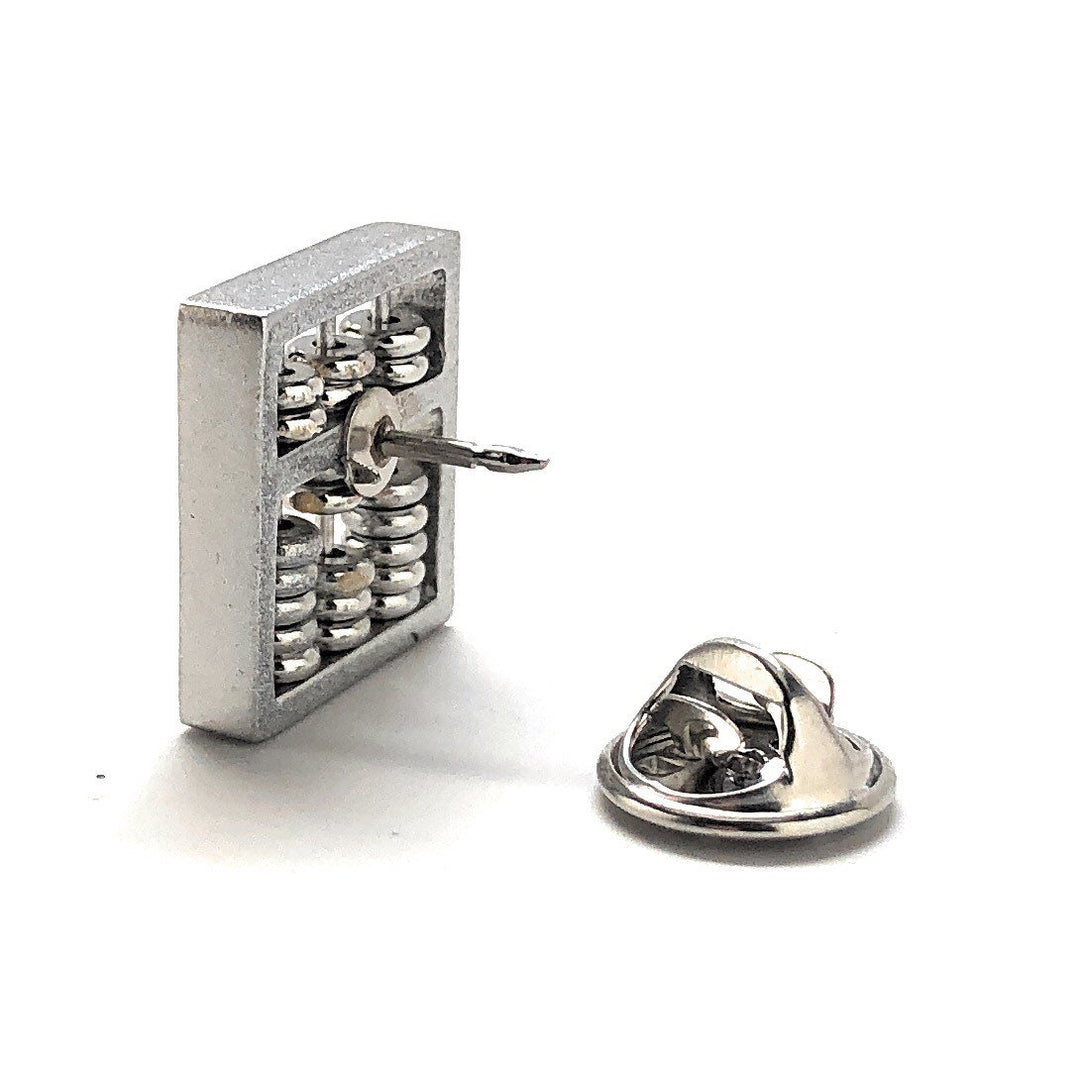 Enamel Pin Abacus Lapel Pin Tie Tack Collector Pin Silver Tone Movable Working Counting Frame Math Teacher Accountant Image 3