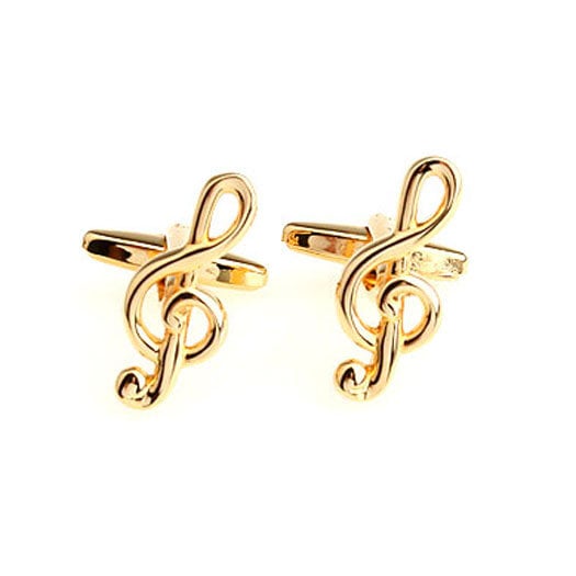 Gold Treble Clef Music Note Music Piano Orchestra Conductor Cufflinks Cuff Links Image 1