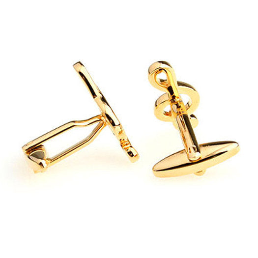 Gold Treble Clef Music Note Music Piano Orchestra Conductor Cufflinks Cuff Links Image 2