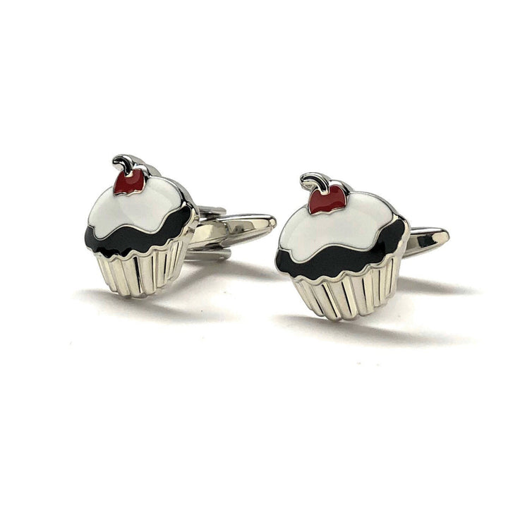 Cupcake Cufflinks Sweet Tooth Delight Cup Cake Chef Bakery Fun Cool Food Cuff Links Comes with Gift Box Image 1