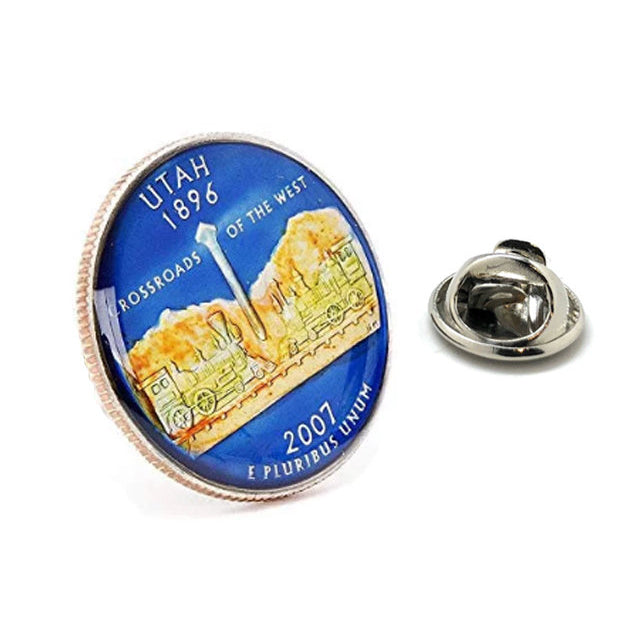 Enamel Pin Hand Painted Utah State Quarters Enamel Coin Lapel Pin Tie Tack Collector Pin Travel Souvenir Coin Keepsakes Image 1