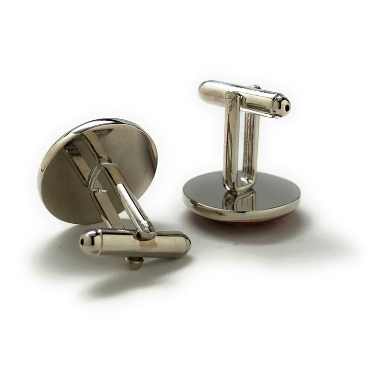 Burgundy with Silver Cufflinks Basketball Court 3 Points Cuff Links Comes with Gift Box Image 3