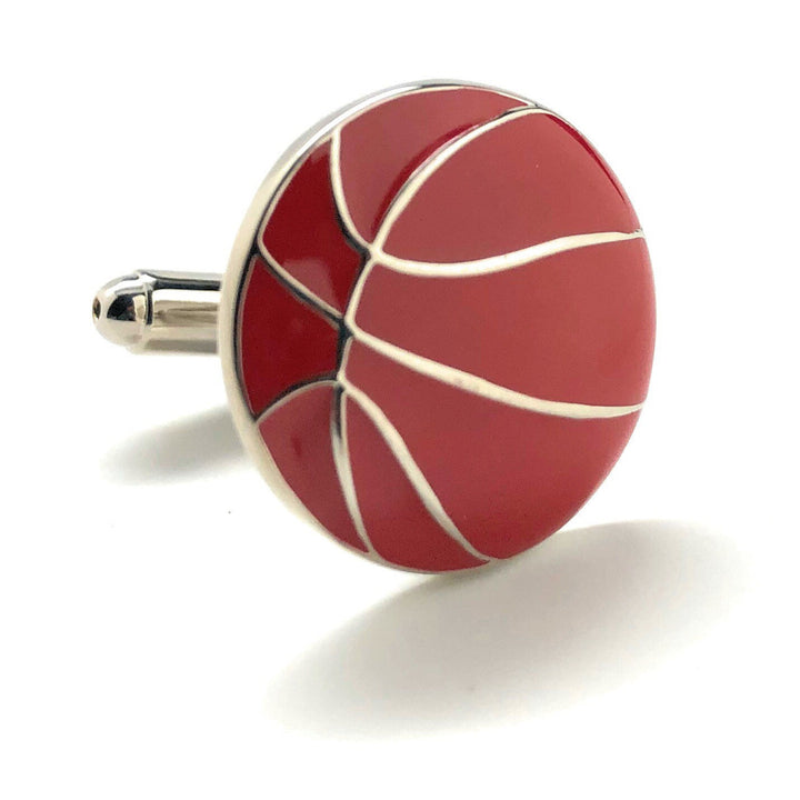 Burgundy with Silver Cufflinks Basketball Court 3 Points Cuff Links Comes with Gift Box Image 4