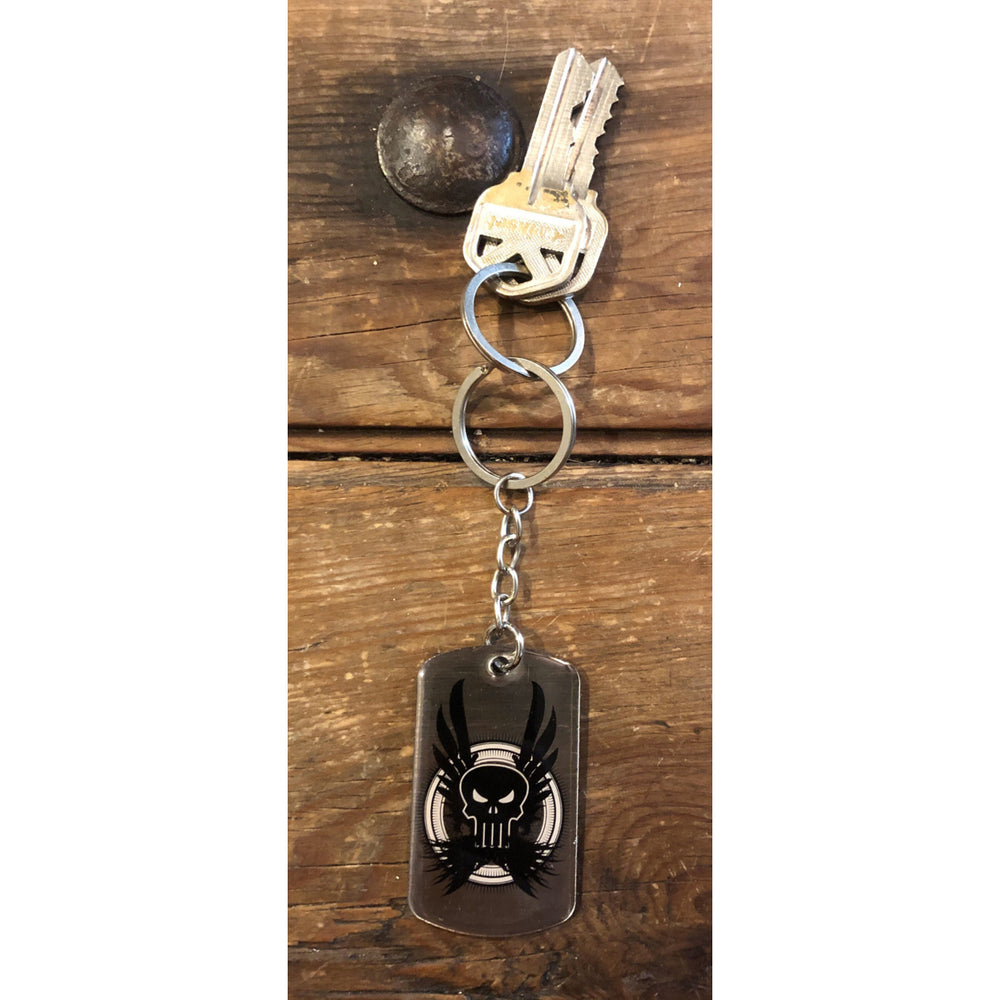 Keychain Punisher Dog Tag Marvel Comics Key Ring Skull Hero Dogtag vintage jewelry Image 2