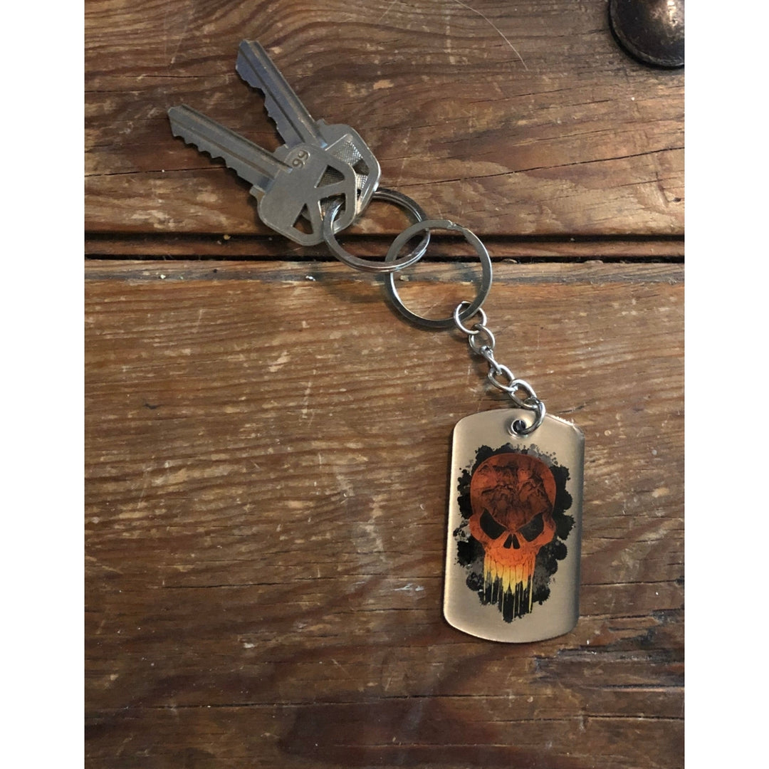 Ghost Rider Keychain Dog Tag Marvel Comics Ghost Rider King Ring Flames Skull Hero Dogtag vintage jewelry 8 Styles to Image 3