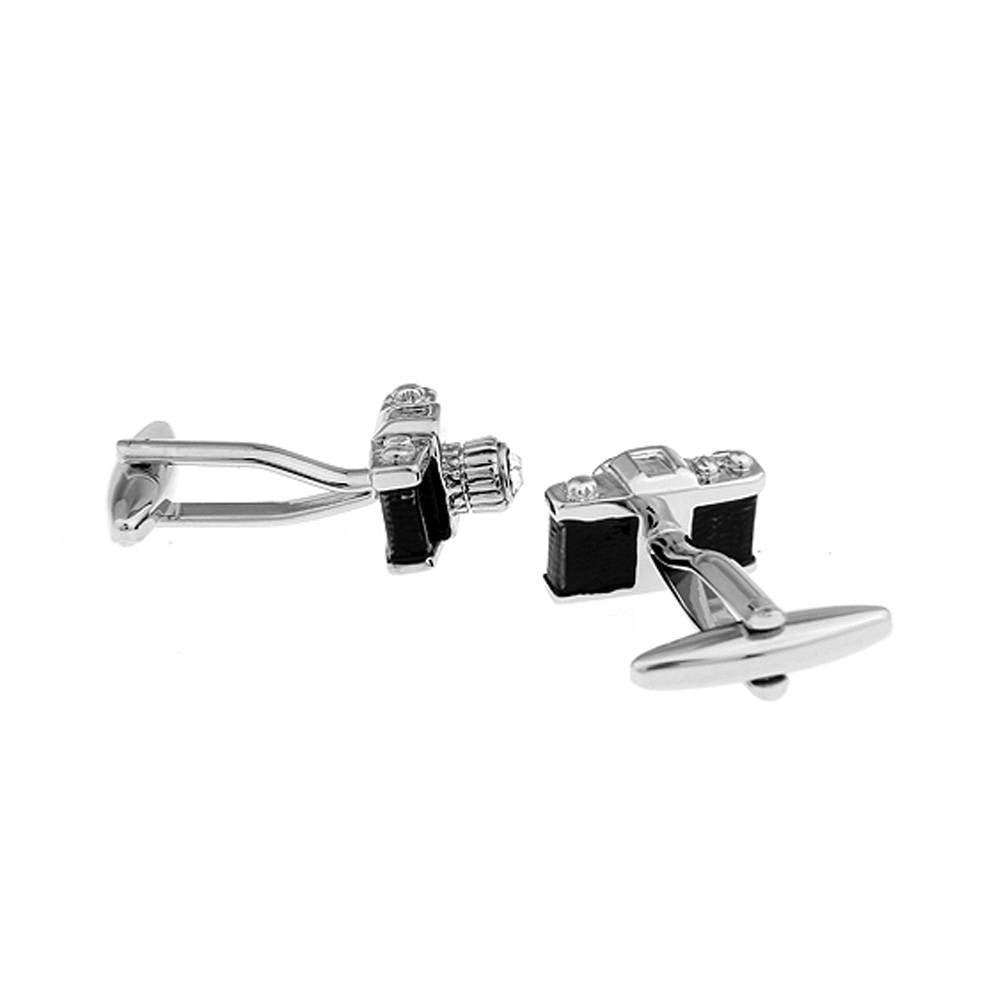 Camera Cufflinks with Crystal Lens Retro 35mm Retro Old School Photography Picture Hobby Photographer 3D Design Cool Image 2
