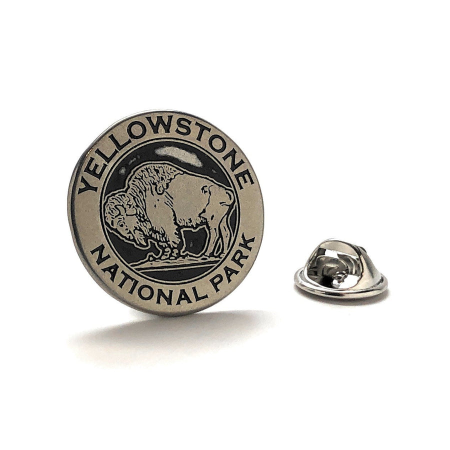 Yellowstone Tie Tack Collection Lapel Pin Buffalo Wolf Old faithful Grizzly Bear National Park Tokens 4 Different Image 1