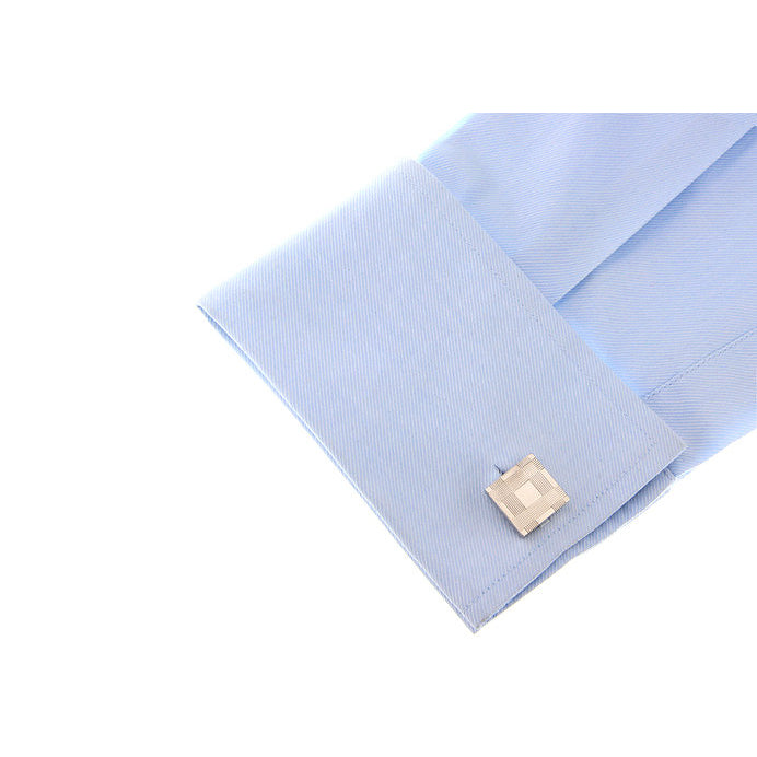 Silver Plaid Cufflinks Wearin O the Glen Plaid Silver Tone Cuff Links Comes with Gift Box Image 4